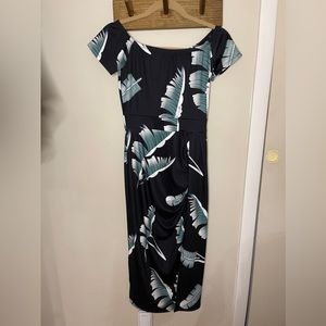 Black midi floral dress size small